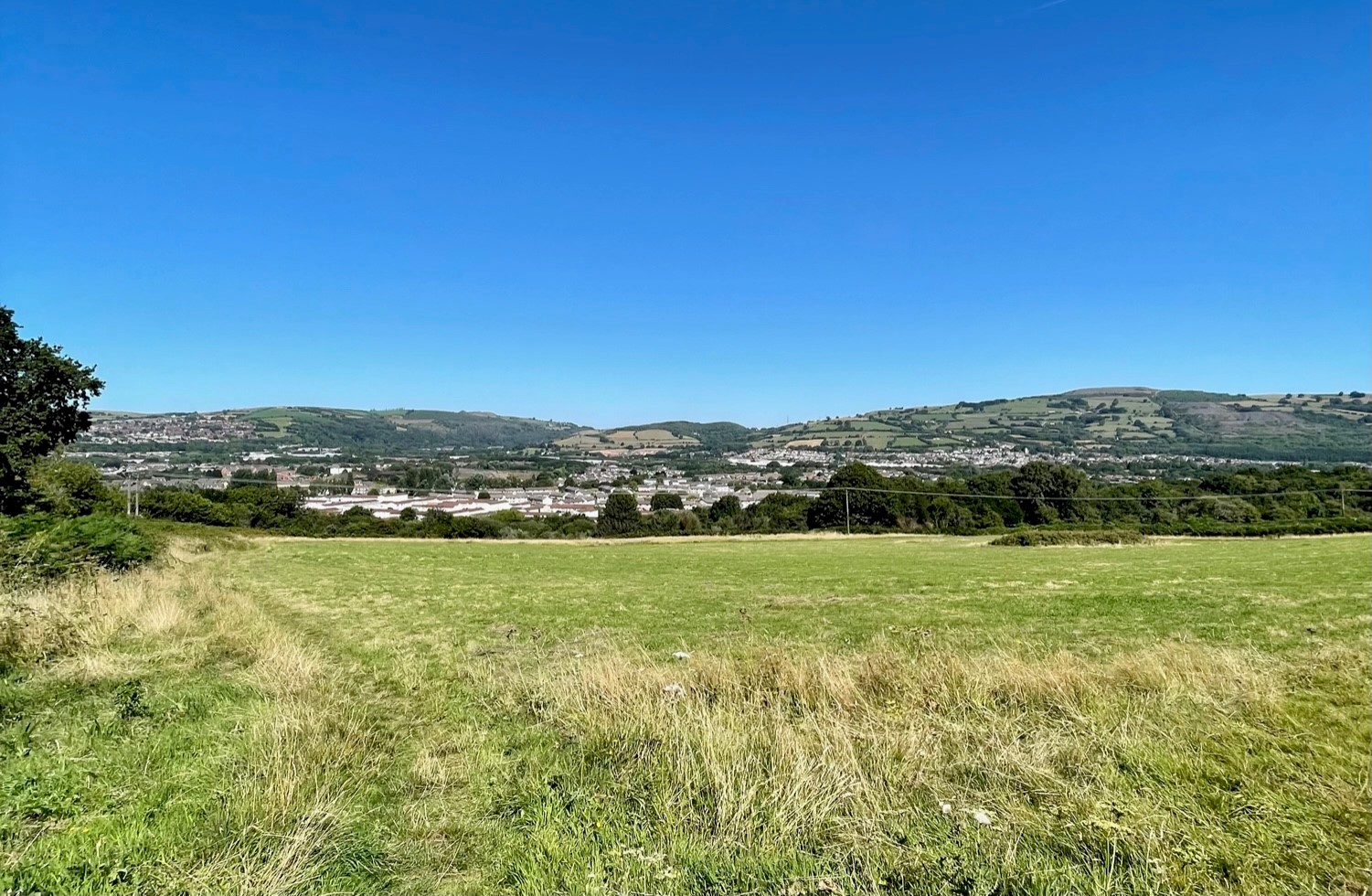 Scenic picture of Caerphilly from a field next to Welsh ICE.